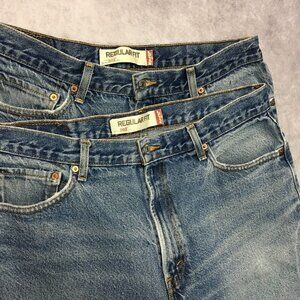 Lot of 2 Pair Levis Mens 505 Regular Fit Blue Jeans size 34x34 Denim Pants
